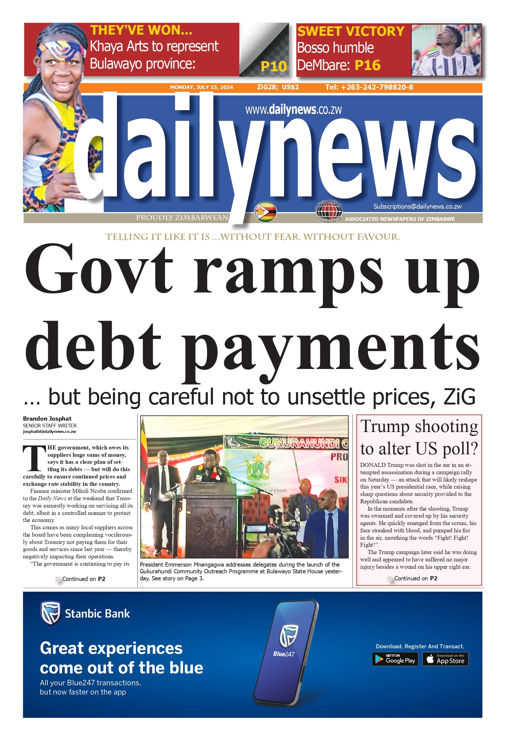 Monday 15 July 2024